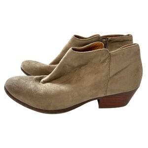 Collections Ect! Short Boots gray neutral Large 8 / 9 Vintage Y2K Faux Suede